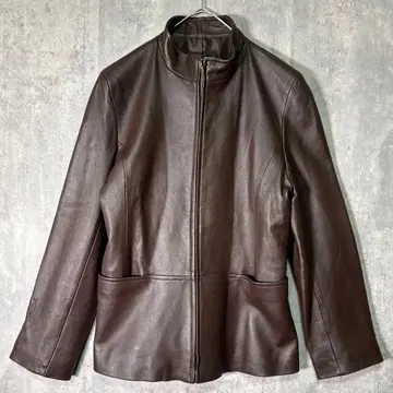 고급 영국 램 가죽 자켓 브라운 천연 가죽 양가죽 13 사이즈