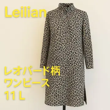 [ Leilian ] 레리안 레오파드 무늬 원피스 11 L 슬릿 들어감