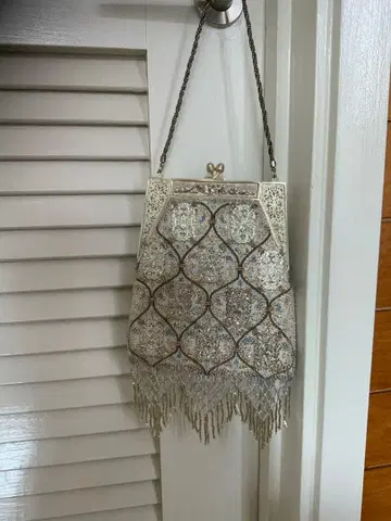 미사용 메탈 비즈 백 실버 계열