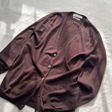 스픽앤스팬 하이 게이지 가디건 이탈리아 울 100% 브라운