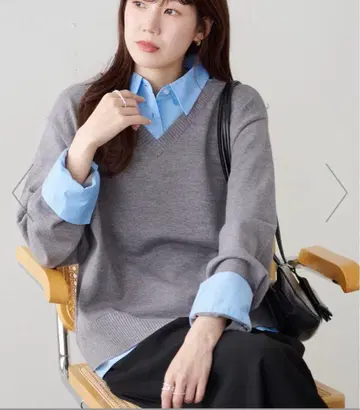 DISCOAT 셔츠 레이어드 풀오버