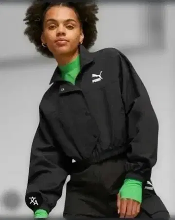 PUMA 블랙 크롭 자켓