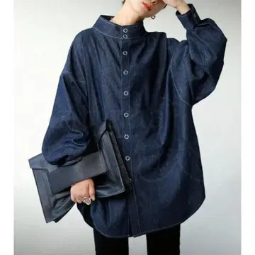 [ antiqua ] 다크 데님 긴팔 셔츠