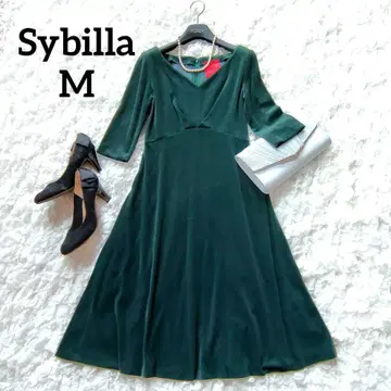 새상품급 시빌라 벨로아 롱 원피스 M 사이즈 세탁 가능 일본제 그린