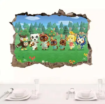 동물의 숲 모동숲 너굴 벽 스티커 벽 스티커 벽지