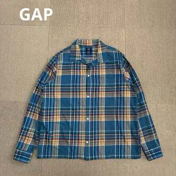 GAP 코튼 플란넬 셔츠 오픈 카라 M 오버 실루엣