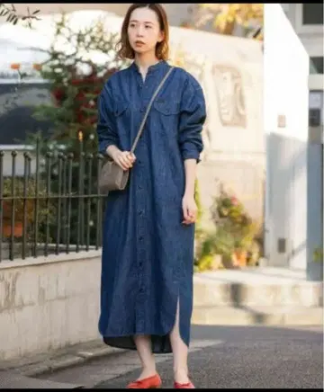 Lee 데님 롱 셔츠 원피스 FREE