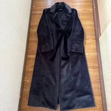 kei shirahata 그레이 리본 포함 롱 코트