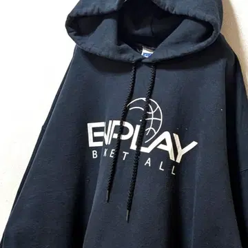 헤인즈 ENPLAY 농구 로고 후드 맨투맨 블랙 L 구제 의류