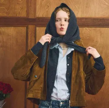 Oblada TRIANGLE 니트 스카프 GRAY