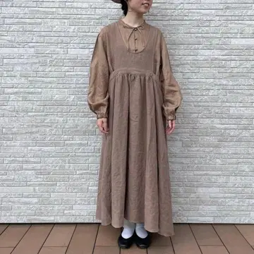 SamansaMos2 타치카와 한정 린넨 에이프런 원피스