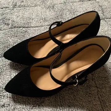 블랙 스웨이드 스틸레토 펌프스 23.0cm