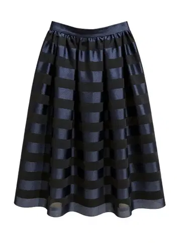 FOXY NEW YORK 스트라이프 플레어 스커트 38