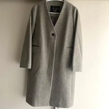 슬로브 이에나 SLOBE IENA 노카라 코트 그레이 36 울