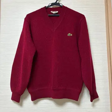 라코스테 V넥 스웨터 빨간색 사이즈 2