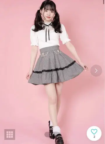 ROJITA 밑단 페플럼 플레어 스커트