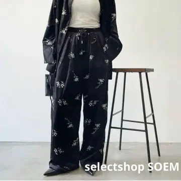 벨로아 팬츠 자수 팬츠 자수 와이드 팬츠 자수 벨로아