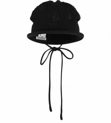 coyseio 블랙 니트 모자 리본 포함