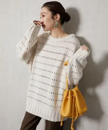 FREAK'S STORE 아이렛 니트 풀오버 내추럴