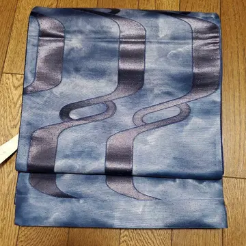 후쿠로 오비 육통 순수 실크 블루 계열 기모노 일본 의류 일본풍 일본제