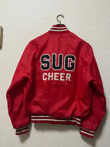 80s USA제 HOWE 나일론 바시티 자켓 /S 빨간색 빈티지 와펜