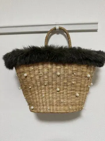 하나 베트남 퍼 달린 바구니 백