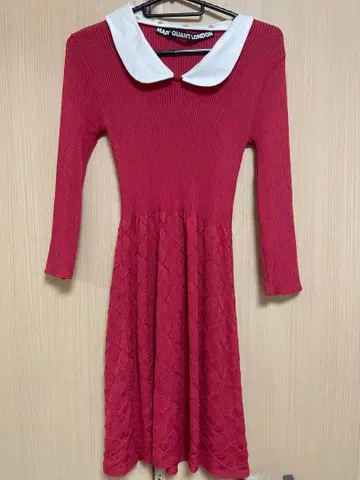 마리콴트 니트 원피스 옷깃 크리스마스