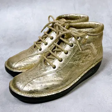 [스트로버] 컴포트 슈즈 (4.5) 가죽 골드 레이스업