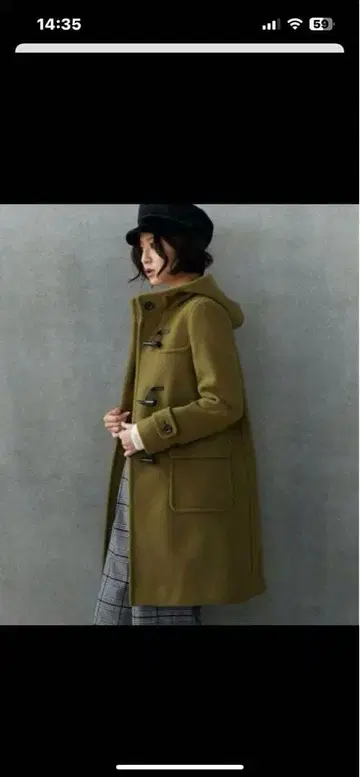 [ 새상품급 ] 그린 라벨 릴랙싱 울 더플 코트 올리브 M 38