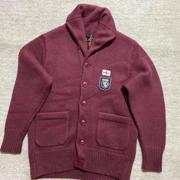 버건디 숄카라 가디건