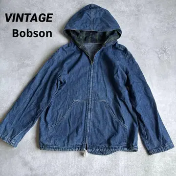 밥슨 데님 블루 후드 부착 자켓 L 사이즈 빈티지 구제 의류