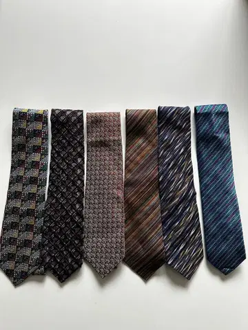 미쏘니 MISSONI 넥타이 6개 세트