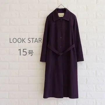 룩스타 스웨이드 느낌 롱 코트 15호 퍼플 벨트 포함