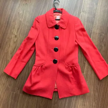 코랄 핑크 코트 여성용