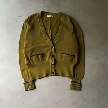 [ 고급 ] pierre cardin 니트 가디건 카키 컬러
