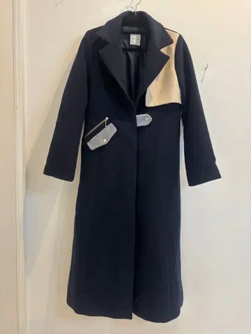 REDYAZEL 네이비 롱 코트