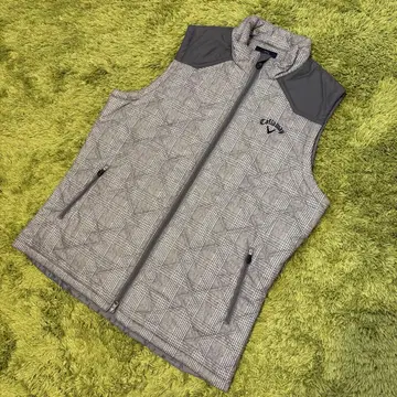 캘러웨이 충전솜 베스트 글렌체크 패턴 그레이 LL 사이즈