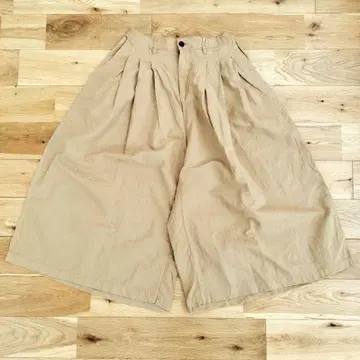 FELISSIMO 가우초 팬츠 L 면린넨 베이지