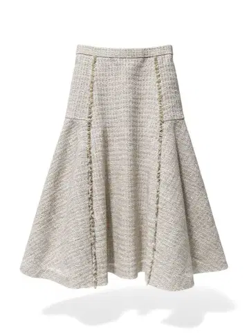 foxy 베이지 트위드 플레어 스커트 무릎 기장