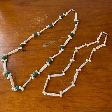 담수 스틱 펄 목걸이 2개 세트