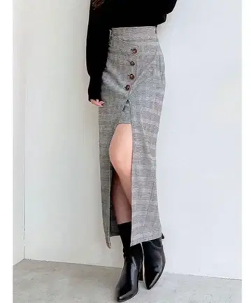 리젝시 프론트 버튼 레이어드 스커트 프리 사이즈