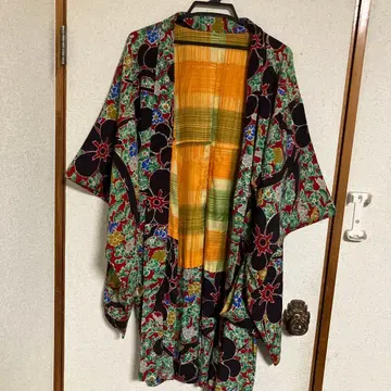 레트로 롱 겉옷 실크 앤티크