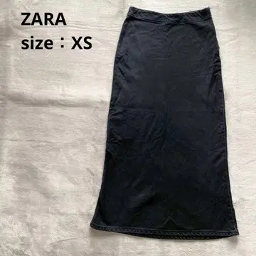 자라 ZARA 블랙 데님 롱 타이트 스커트 [ XS ] 스트레치 1413