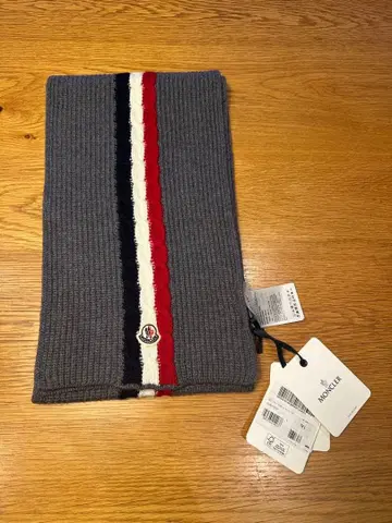 MONCLER 그레이 스트라이프 머플러