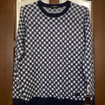 BLACK LABEL 체크 무늬 크루넥 니트