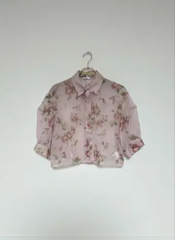 CLANE SHEER FLOWER SHORT SLEEVE SHIRTS