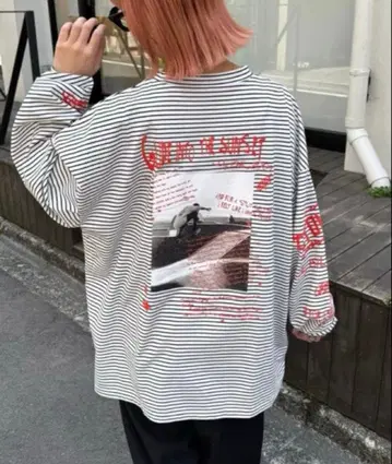 차오패닉 티피 SOUNDS GOOOOD 포토 프린트 롱 TEE