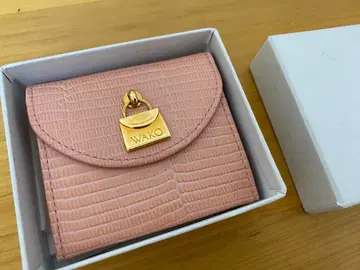 WAKO 핑크 코인 케이스 크로커다일풍