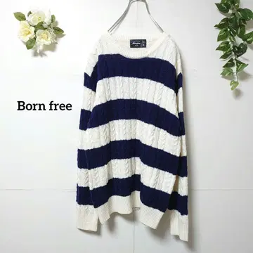 본프리 보더 무늬 니트 스웨터 M