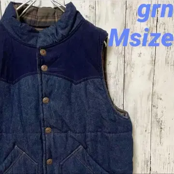 [ GRN ] 지알엔 리버서블 베스트 데님 x 체크 남성용 M